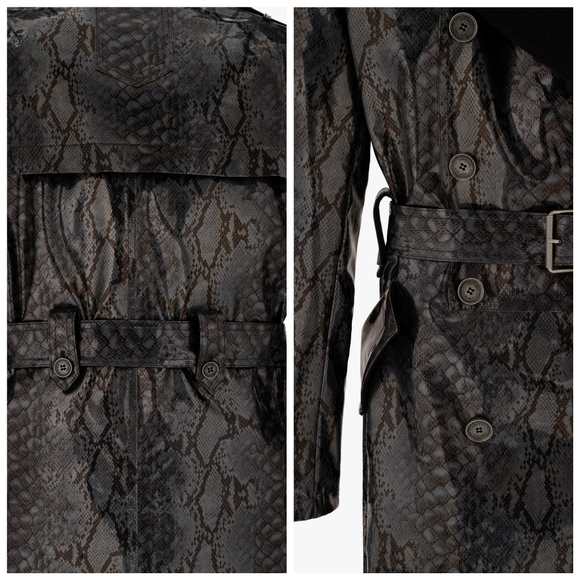 NWT Zara Srpls Snake Snkin Trench Coat Small - Picture 3 of 12